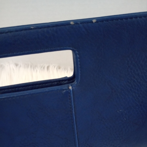 Charming Charlie Snap Closure Blue Faux Leather Clutch Purse - Picture 9 of 14